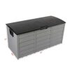AOOF 75gal 260L Outdoor Garden Plastic Storage Deck Box Chest Tools Cushions Toys Lockable Seat