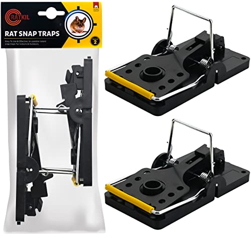 Ratkil Rat Traps - 2 x Large Heavy Duty Rat Traps That Kill Instantly - Reusable Rat, Mouse Rodent solution