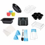 18PCS Air Fryer Accessories,Dual Zone Air Fryer Accessories for Ninja AF300UK, AF400UK,AF451UK(7.6L-9.5L or Larger Dual Air Fryers) Air Fryer Rac