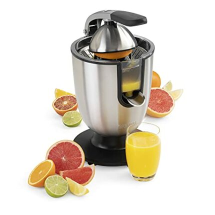 Princess Citrus Juicer Champion – Professional Orange and Lemon Squeezer – Stainless Steel – Lever arm – Universal Cone for All Citrus Fruit – No