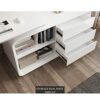 JYDQM Office Desk Computer Desk Swivel Angle Multifunctional Desk White Office Furniture