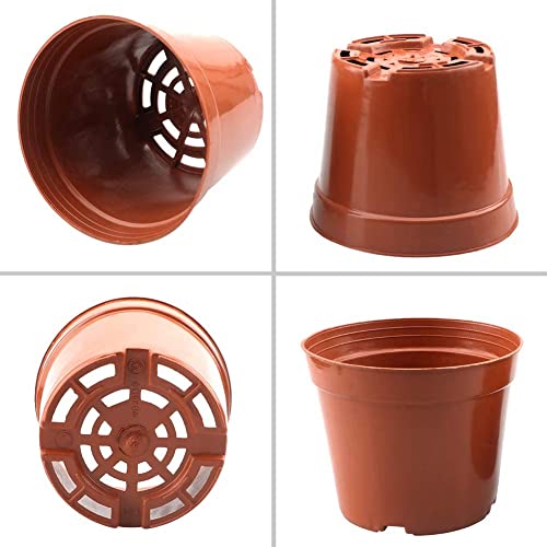 WAIZHIUA 50Pcs 7.5cm Plant Flower Pots, Plastic Plant Nursery Pots Small Flower Plant Container with 100Pcs Plant Labels for Succulent Fruit Vege