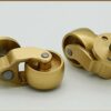 SKOAJAS Plate Casters Solid Brass Twill Screw Thread Casters,360 Degree Swivel Caster Wheels,Brass Furniture Caster,Metal Caster Wheels,Perfect R