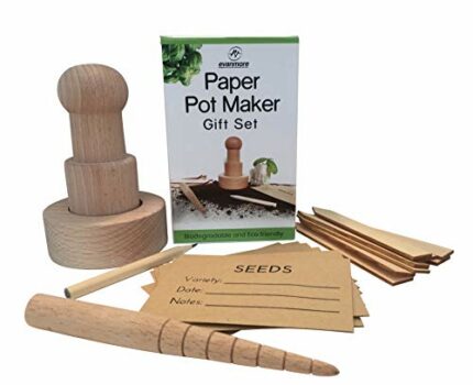 Paper Pot Maker Gardening Set – All You Need To Make Your Own Biodegradable Pots For Plants & Seedlings From Old Newspapers & Get Planting, Plast