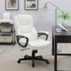 MIAOHY Faux Leather High-Back Executive Office Chair with Lumbar Support, Gaming Chair Meeting Chair Computer Chair
