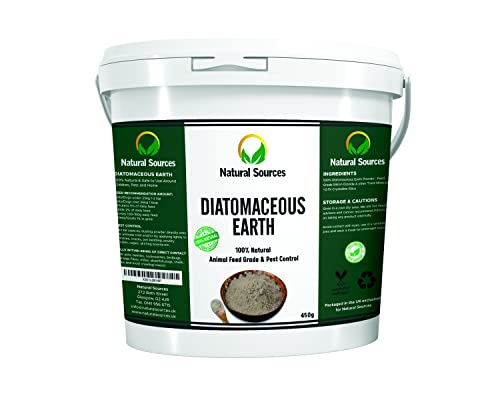 Diatomaceous Earth Pest Control Grade 450g by Natural Sources UK - Free Ebook Included - Diatomaceous-Earth Powder for Chickens, Pets, Carpets, H