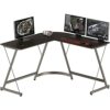 SHW Corner Home Office Desk, Walnut
