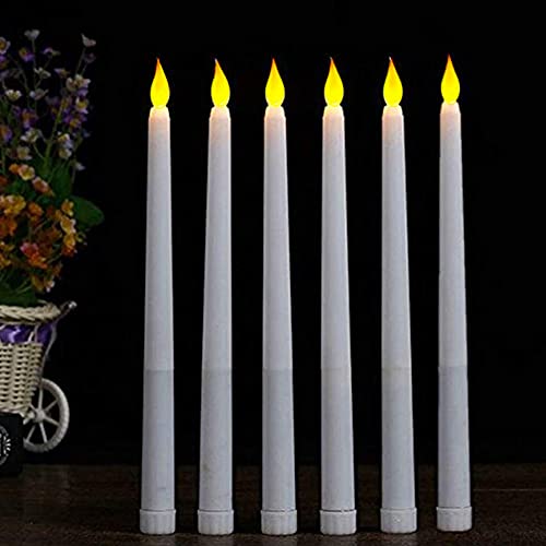 LACGO 25 cm Long LED Flameless Taper Candle Battery Operated Flickering Taper Candle Electric Long Candle Stick for Home, Restaurant, Wedding, Di