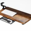 ETHU Keyboard Tray, 26.77" X 11.81" Large Size Keyboard Tray Under Desk with C Clamp-on Mount Easy to Install, Computer Keyboard Stand, Ergonomic