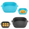 2 Piece Square Air Fryer Liners, 7.8" Air Fryer Silicone Basket, Reusable, Baking Mold, Replacement Baking Pan, for Air Fryer, Oven, Microwave (B
