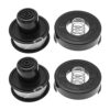 2 Sets Lawn Mowers Spools Replacement Kits Spools with Spool Cap Springs RS-136-BKP 143684-01 682378-02 68223500 Compatible with Black & Decker A
