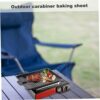 1PC Grill Plate 14.57x10.24 Inch BBQ Grill Rack Grill Non-Stick Cast Iron Griddle Plate Attachment with Handle for Camping Gas Stove, Electric Ho