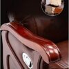 YT.JYUERI Relax Comfortably Safe Office Solid Wood Leather boss Chair，Solid Cowhide Executive Chair, boss Chair, liftable Swivel Chair, Mini Home