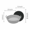 Air Fryer Silicon Liner, 8 INCH 2 Pack, Reusable Air Fryer Liners, Silicone Air Fry Liner (Grey Pot & Black Mat)