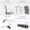 DINGZZ Office Chair, Mid Back Breathable Mesh Office Desk Computer Desk Chair with Lumbar Support