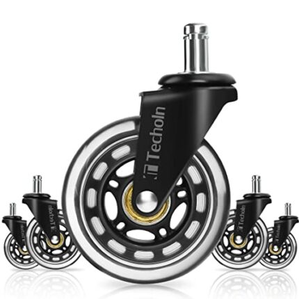 Techoln Office Chair Wheels,Set of 5,Heavy Duty Office Chair casters for Chairs to Replace Office Chair mats
