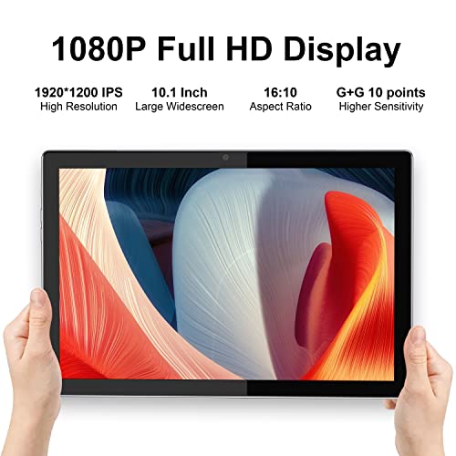 BYYBUO 10.1 inch Android 12 Tablet, Octa-Core 2.0 GHz Processor, New Upgrade Smartpad Tablet 7000mAh, 4G RAM+64GB ROM, Expand to 512GB, 1920x1200