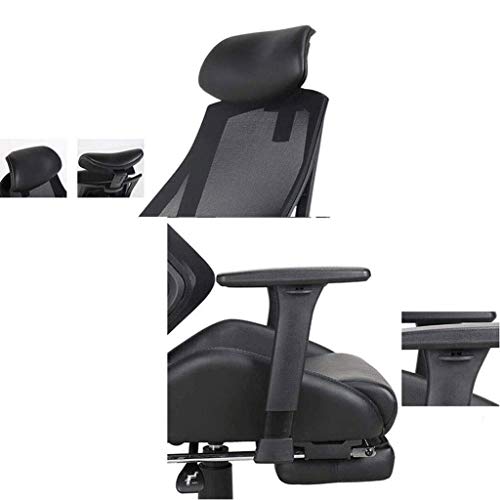 LZQDM Office Dual Function Ergonomic High Back Eco Leather Office Chair, Black