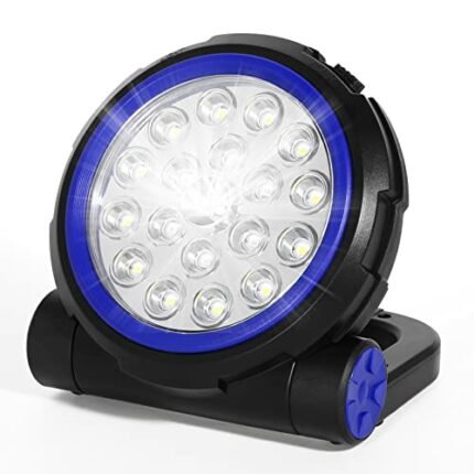 AGM Rechargeable Outdoor Work Light, 4 Lighting Modes Portable Floodlight w/ Magnetic Back, 5200mAh Battery Life, for Camping, Fishing, Power Cut