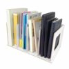 Desktop Bookshelf Wood Sturdy Durable Book Rack with Multi-Slots for Home Office School in 11.81 x 6.69 x 6.69inch(warm white)