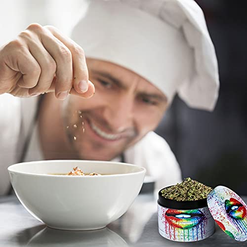 LIHAO 2 inch Grinder 4 Layer Zinc Alloy Spice Grinder - Rainbow Lip