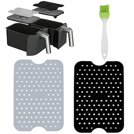2 Pcs Air Fryer Liners Rectangle Silicone Air Fryer Mats Silicone Mat Air Fryer Liner Parchment Air Fryer Silicone Pad Air Fryer Silicone Liners