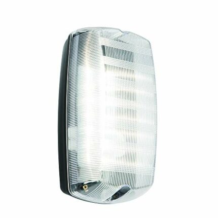 Clear Prismatic Finish Modern LED IP65 Rated Weatherproof Outdoor Wall Garden Security Bulkhead Porch Lantern Light - Mains 240V Powered
