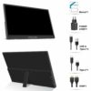 ZFTVNIE Portable Monitor -15.6 inch Touchscreen Monitor Full HD 1920x1080P Portable Display with HDMI USB-C External Monitor for Laptop/Phones/PC