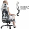 SLNFXC Comfortable Office Chair Back Ergonomic Chair Swivel Office Chair with Head Support Adjustable Arms (Color : Wit)