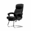 Ygqbgy Executive Office Chair PU Leather Ergonomic Computer Chair High Back Home Office Swivel Desk Chairs with Headrest and Lumber Support, Blac