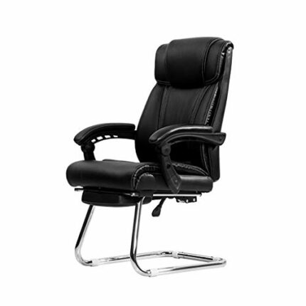 LZQDM Executive Office Chair PU Leather Ergonomic Computer Chair High Back Home Office Swivel Desk Chairs with Headrest and Lumber Support, Black