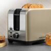 Salter COMBO-7995 Kettle & Toaster Set – Gold 1.7L Fast Boil Kettle, Electric 2-Slice Toaster, 360° Swivel Base, Pull Off Lid, 7 Browning Levels,