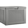 Rubbermaid Outdoor Easy Install Deck Box, Medium, Weather Resistant, Gray for Lawn, Garden, Pool, Tool Storage, Home Organization