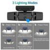 Ustellar Solar Security Lights Outdoor Motion Sensor, 167 LEDs, 360° Adjustable 3 Heads Powered Flood Lights, 3 Modes, IP65 Waterproof Wall Light