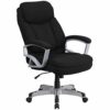 Flash Furniture Hercules Series Big & Tall 500 lb. Rated Executive Swivel Ergonomic Office Chair with Arms, Silver, Black LeatherSoft, Set of 1