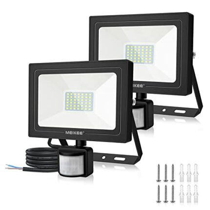 MEIKEE 35W Security Lights with Motion Sensor Outdoor PIR Lights Led Floodlight with pir Sensor 3000 Lumens Daylight White LED Flood Light for Ga