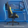 FMXQYH Gaming Chair for Adults, Ergonomic Office Chair with Height and Backrest Adjustable, Computer Chair PU Leather Material Can Be for Office,