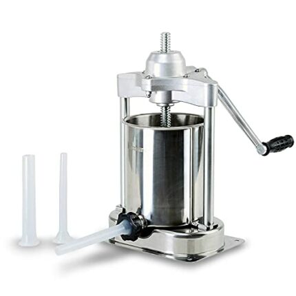 Kitchener Sausage Stuffer, Stainless Steel Sausage Maker with 3 Size Professional Filling Nozzles, 10 lbs Sausage Filler Best use for Butchers, D