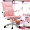 n/a Office Desk Chair Mid Back Leather Height Adjustable Swivel Ribbed Chairs Ergonomic Executive Conference Task Chair with Arms