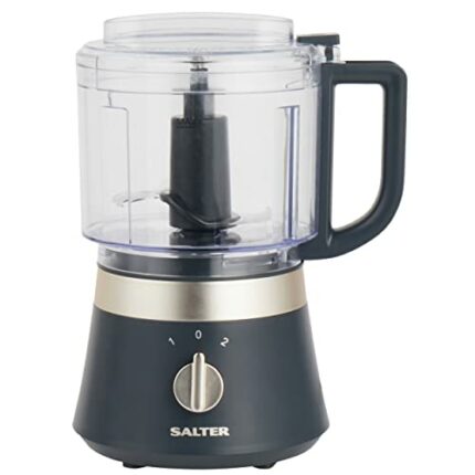 Salter EK5114BGRY Marino Mini Food Processor - Compact Food Chopper, Electric Dicer, Onion, Garlic and Vegetables, 2 Speed, 500ml BPA-Free Bowl,
