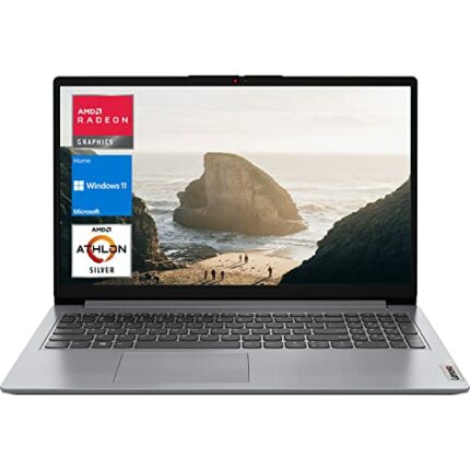 Lenovo Ideapad 1 Laptop, 15.6" HD Screen, AMD Athlon Silver 3050U, 8GB RAM, 256GB PCIe SSD + 128GB eMMC, Webcam, HDMI, Type-C, Wi-Fi 6, Media Car