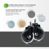 Black Chair Wheels. Ofituria Brand Silicone Wheels, 5 units, Perfect for Home or Office Furniture. They have a unique style and are reliable with
