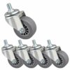 SKOAJAS Plate Casters 5 Thread M10 Castor wheels for Furniture and office chair 50mm 2inch swivel casters 160kg Silent PU universal bearing Dust-