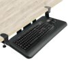 SONMINDRC Keyboard Tray Under Desk，Sturdy C Clamp Mount System,26.3" x 11" Slide-Out Computer Keyboard Drawer，Fits Full Size Keyboard and Mouse,f