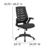 Flash Furniture High Back Designer Mesh Executive Swivel Ergonomic Office Chair with Height Adjustable Flip-Up Arms, Metal, Black, Set of 1