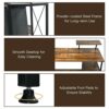 WALNUT Computer Desk Writing Workstation W/Movable Storage Rack & Shelf For Home Office