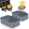 ZARYN Silicone Reusable Air Fryer Liner - Food Safe Easy Cleaning, Suitable for Most Fryers - Heat Resistant Reusable for Microwave Oven - Pack o