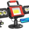 SYLSTAR Rechargeable Work Light, 25W 2700LM COB LED Magnetic Work Light with USB Power Bank Function, Rotatable Portable Waterproof Flood Light f