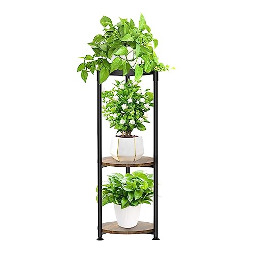 JC-Houser 3 Tier Tall Plant Stands Indoor, 35 Inch Metal Corner Plant Shelf, Modern Flower Pot Stand Holder Planter Display Rack for Living Room
