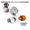 Soda Co2 Refill Adapter with Big Pressure Gauge for Pink Co2 Cylinder,Soda Co2 Exchange Carbonator Fill Station Compatible with DUO Terra Art Sod